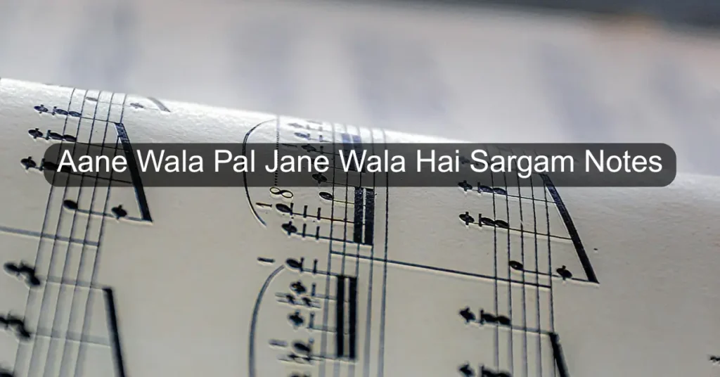 Aane Wala Pal Jane Wala Hai Sargam Notes