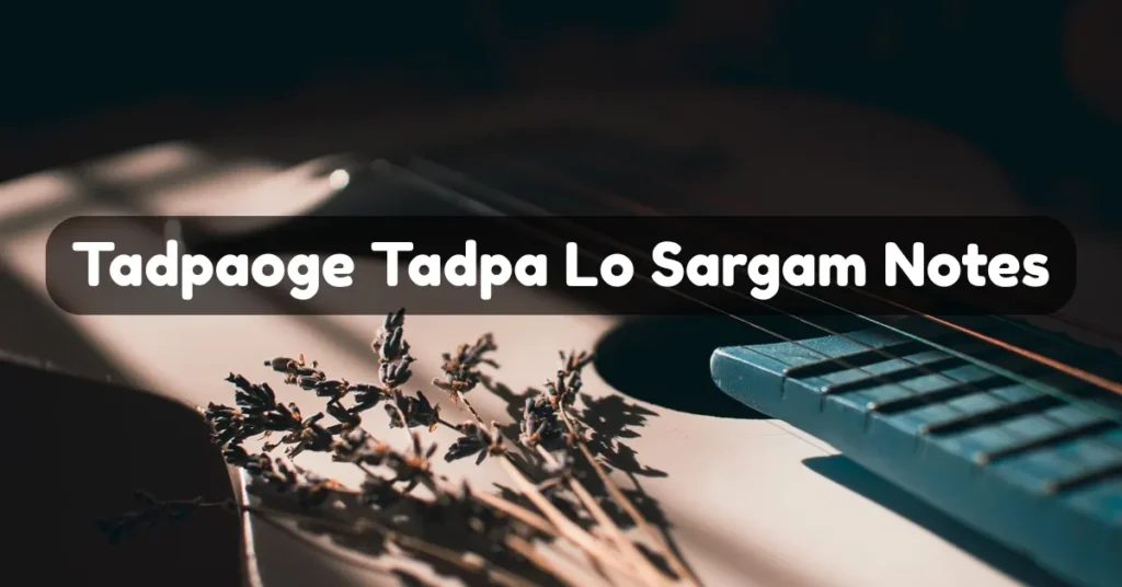 Tadpaoge Tadpa Lo Sargam Notes
