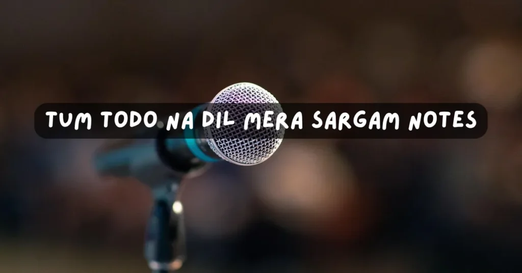 Tum Todo Na Dil Mera Sargam Notes